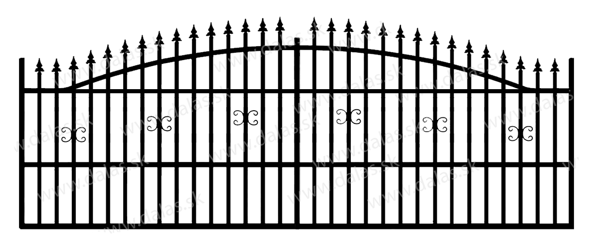 Koľajová kovová brána A1