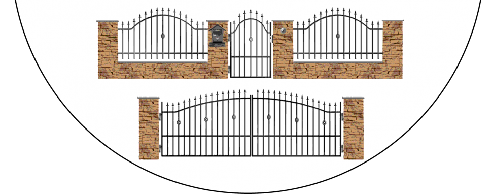 Zostava kovových plotov A3