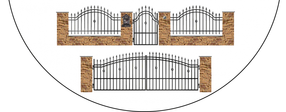 Zostava kovových plotov B3