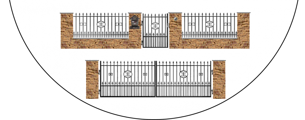 Zostava kovových plotov C4+