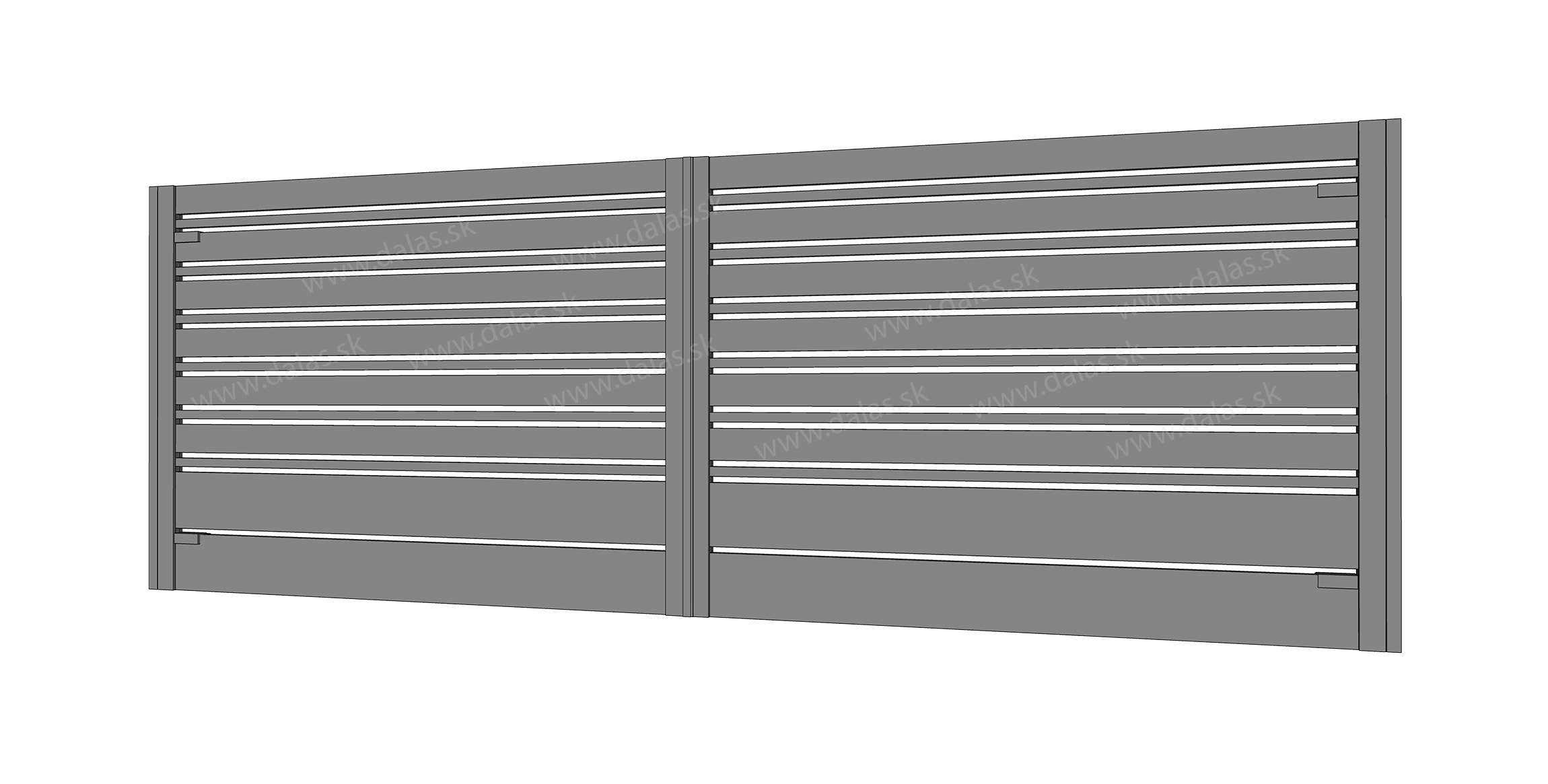 Hliníková dvojkrídlová brána model AL MULTI
